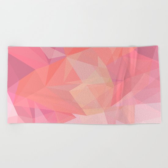 autumn color polygon background Beach Towel
