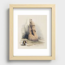 Entrance of the temple at Luxor showing one of two colossal stature of Rameses II illustration by Da Recessed Framed Print
