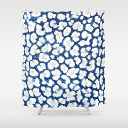 Blue-Cream Cozy Surface Shower Curtain