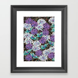 Abstract Modern Floral Crystal Pattern in Light Purple and Aqua Green Framed Art Print