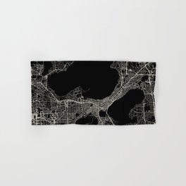 Madison, USA - BW city map Hand & Bath Towel