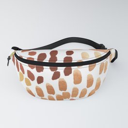 Colorful Rust Orange Blush and Yellow City Dots Abstract Painting Fanny Pack