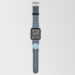 Geometric Lines and Shapes 3 in Midnight Blue (Rainbow and Moon Phases Abstract) Apple Watch Band