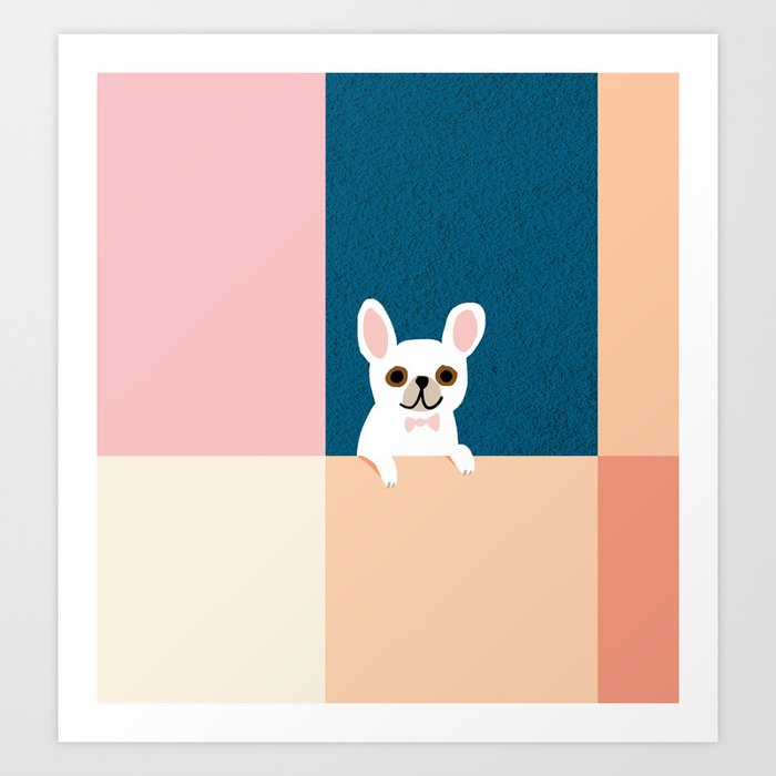 Little_French_Bulldog_Love_Minimalism_001 Art Print