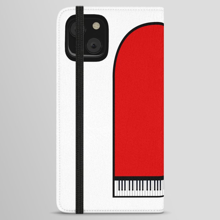 Red Grand Piano iPhone Wallet Case