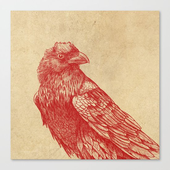 Red Raven Canvas Print