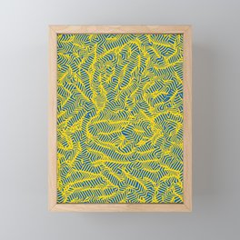 Meandering Abstract Artwork in Ukrainian National Colors (Blue and Yellow) Framed Mini Art Print