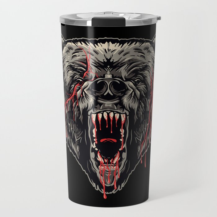 Horror Wild Bear Illustration Travel Mug