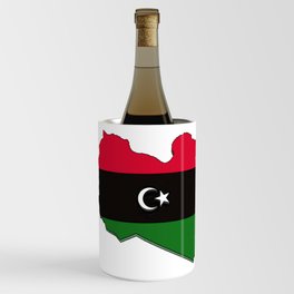 Libya Map with Libyan Flag Wine Chiller