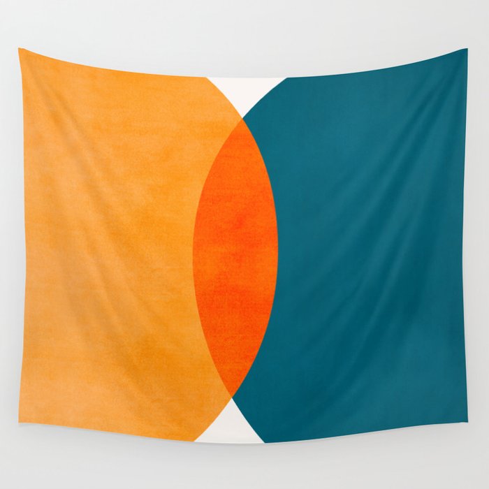 Mid Century Eclipse / Abstract Geometric Wall Tapestry