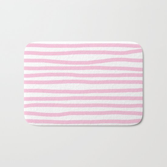 Pink Stripes Horizontal Bath Mat