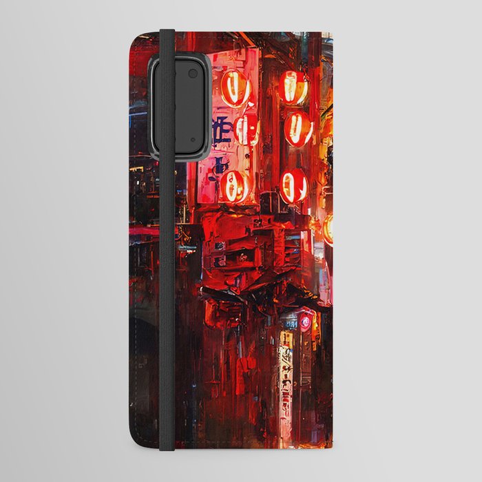 Streets of Tokyo at night Android Wallet Case