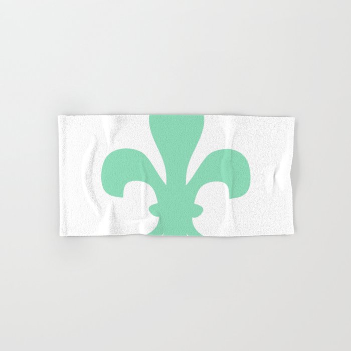 Fleur de Lis (Mint & White) Hand & Bath Towel