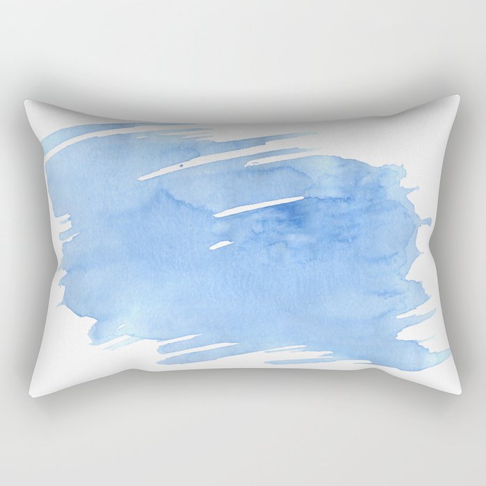 blue watercolor spot.  Rectangular Pillow