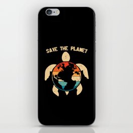 Save The Planet Earth Turtle iPhone Skin
