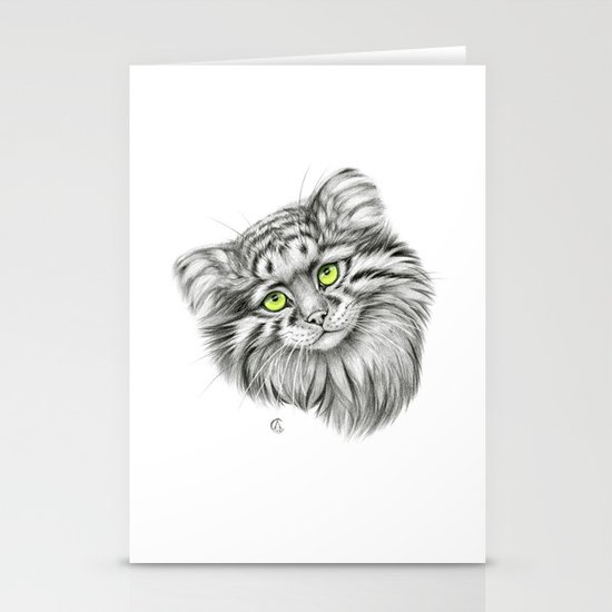 Pallas's Cat green G2012-51 Stationery Cards