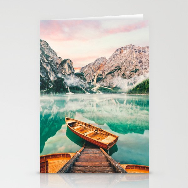 Boats on the lake Stationery Cards