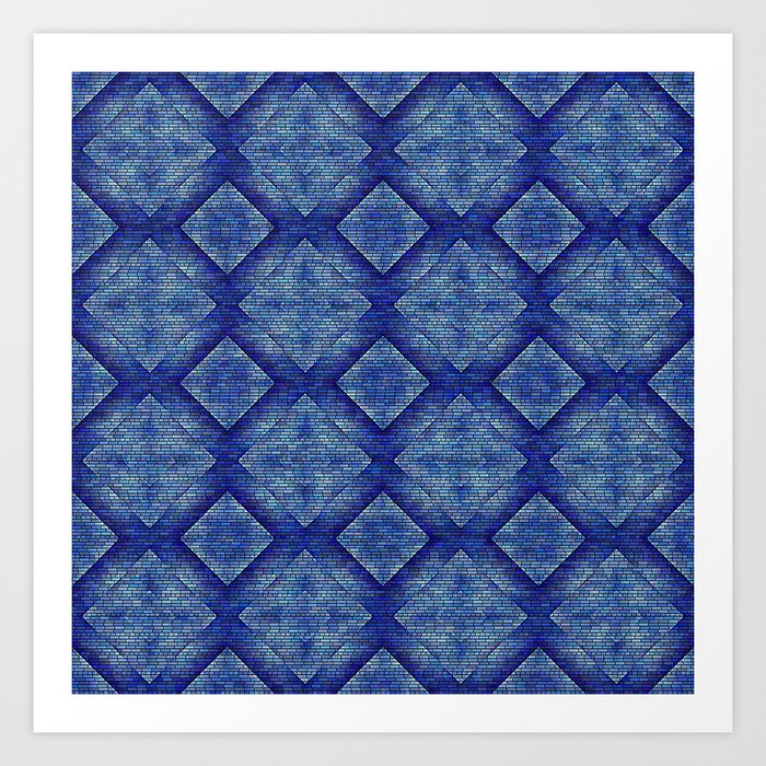 Blue Bricks Art Print