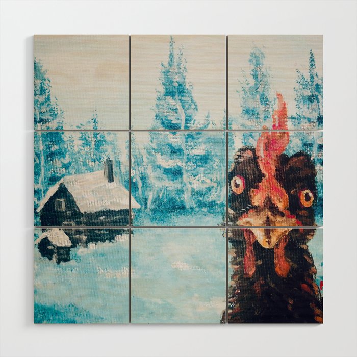 Chickens in Finland Wood Wall Art