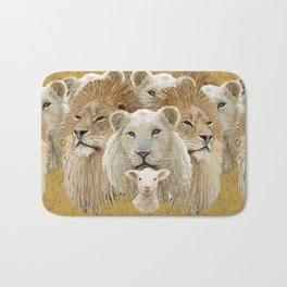 Lions led by a lamb Bath Mat