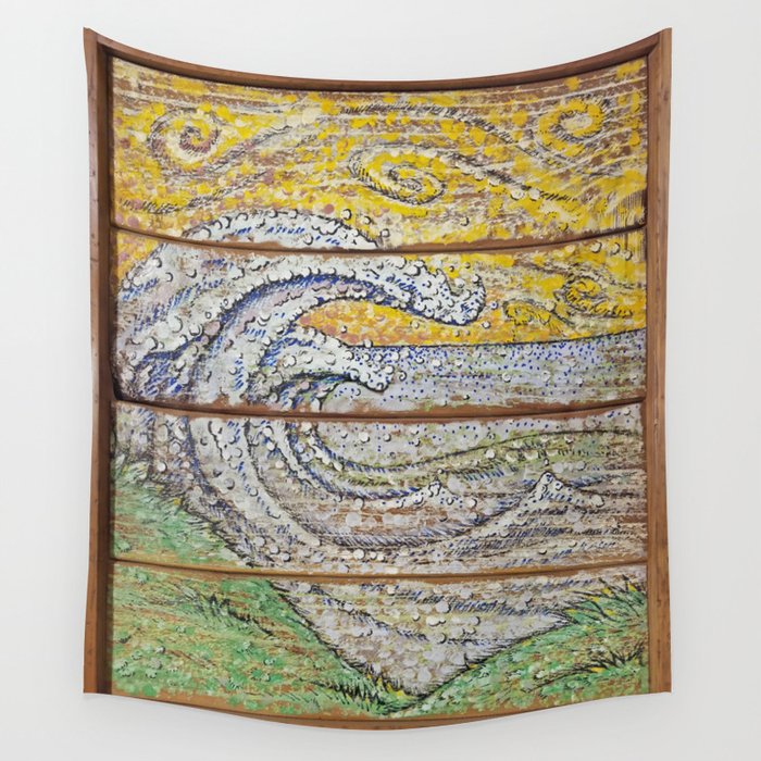 Waves on Grain Wall Tapestry