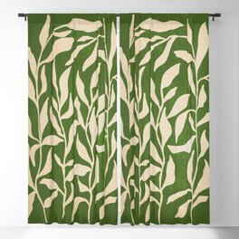 Olive Green Leaves: Mid Century Edition Blackout Curtain