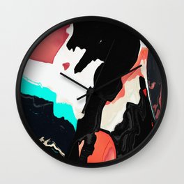 Painted on my cow Wall Clock | Colorfield, Colorpalette, Texture, Wave, Pattern, Fashion, Oil, Pink, Cowhide, Digital 