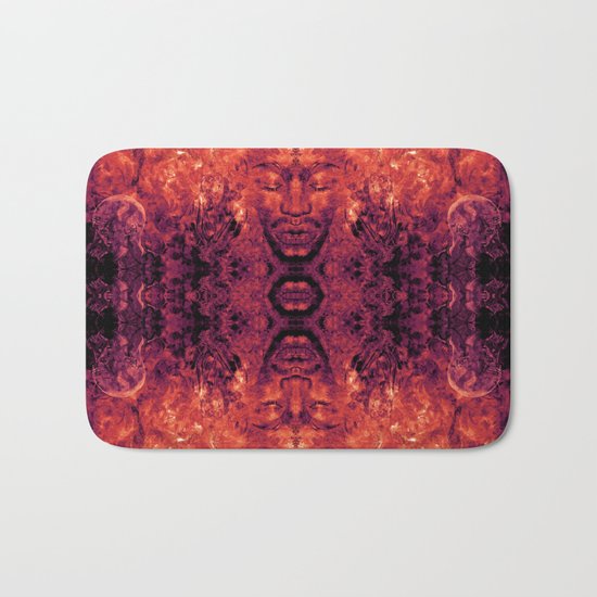 Brother Meditation - red purple Bath Mat