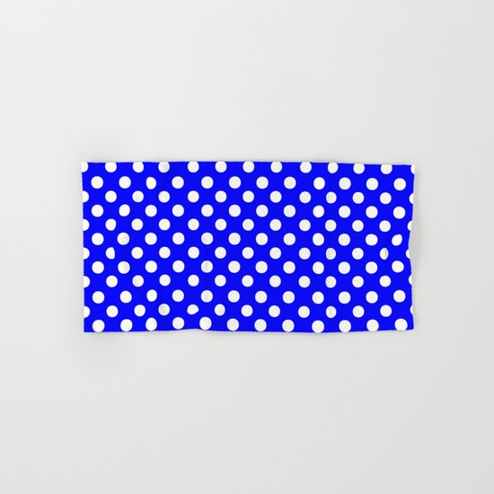 Polka Dots (White/Blue) Hand & Bath Towel