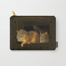 Young squirrels peering out of a nest #decor #society6 #buyart Carry-All Pouch | Decor, Photo, Babies, Wildlife, Funny, Animal, Illustration, Cute, Two, Art 