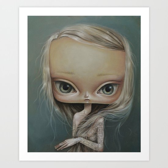 Girl with tattoo1 Art Print