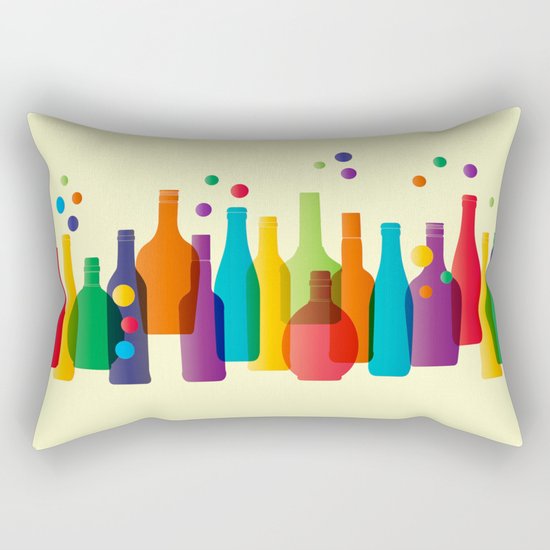 Colored bottles Rectangular Pillow