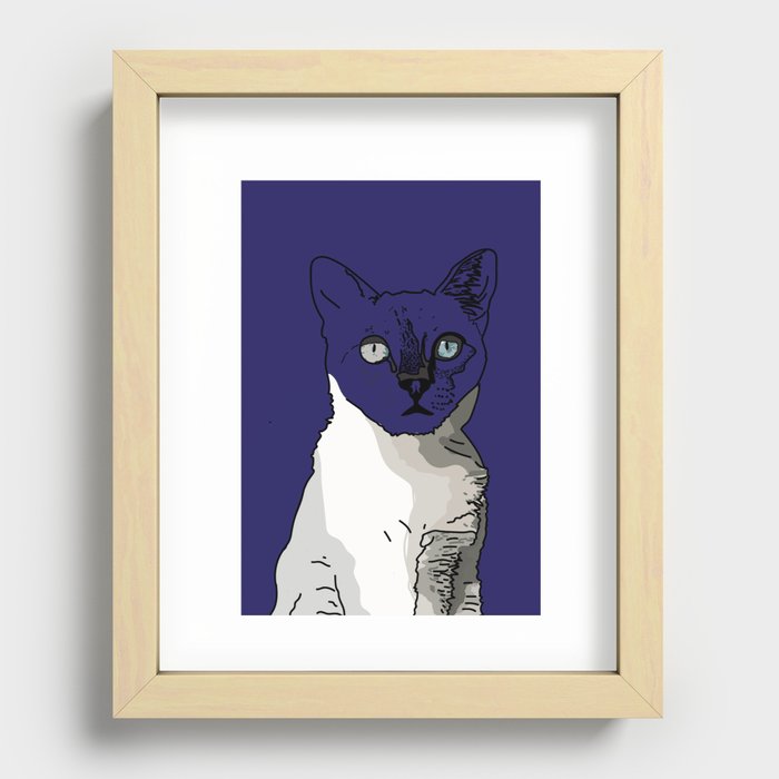 Blue Russian Cat Recessed Framed Print