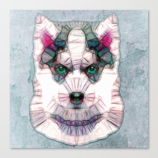 abstract husky puppy Canvas Print