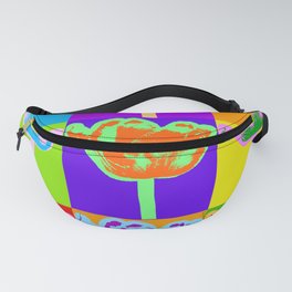 Poster with flower picture in pop art style Fanny Pack