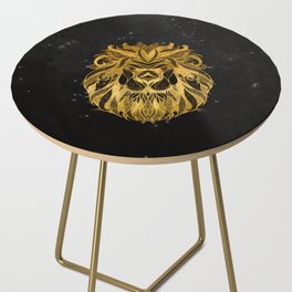 Astrology Horoscope Leo Zodiac Gold Black Side Table