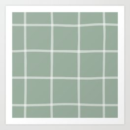 Elegant grid in minty green Art Print