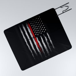 USA red line flag Picnic Blanket