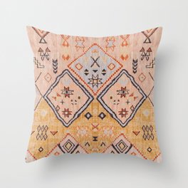 N218 - Mustard Yellow Oriental Heritage Boho Traditional Moroccan Desert Style Throw Pillow