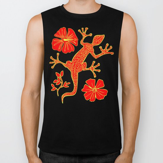 Tribal Lizard Design #1 Biker Tank