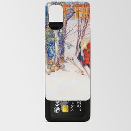Carl Larsson Girl Strapping on Her Skis Android Card Case