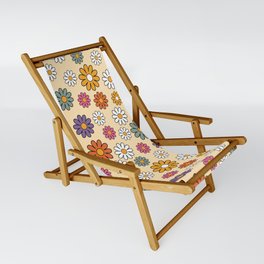 70s Retro Floral Pattern 11 Sling Chair