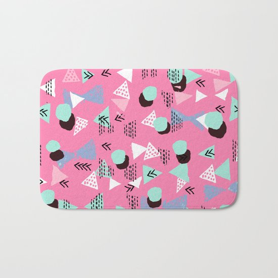 Painted minimal bright nursery pattern polka dots pattern Bath Mat