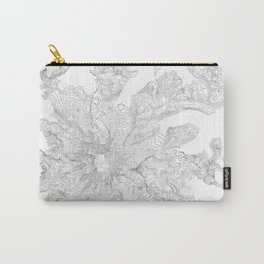 Mount Rainier, WA Contour Map In White Carry-All Pouch