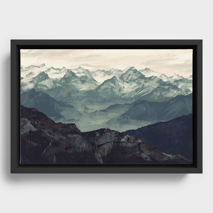 Mountain Fog Framed Canvas