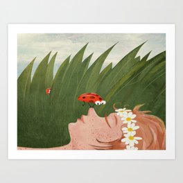 Summer dreaming with Ladybugs Art Print