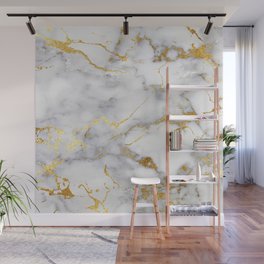 Gray And Gold Girly Marble  Wall Mural