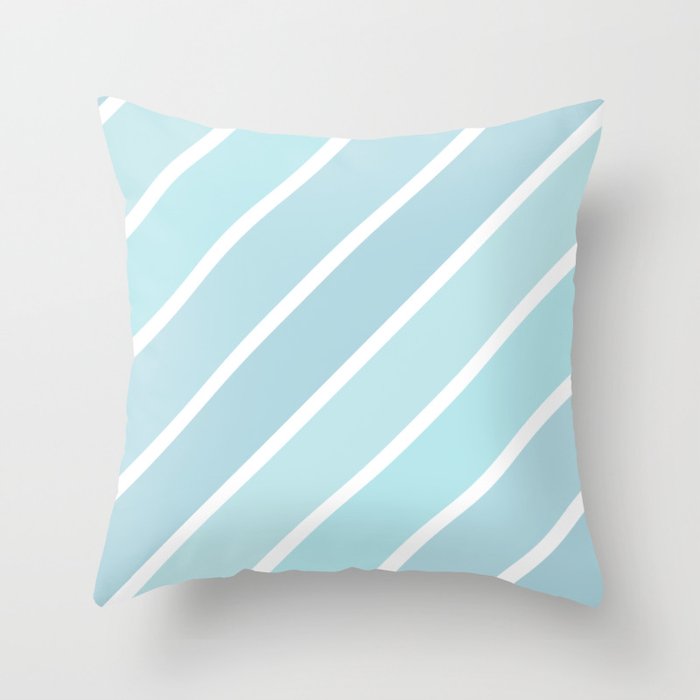 Seamless Blue Striped Throw Pillow