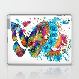 Big Bold Butterfly Art With Colorful Mandala Laptop Skin