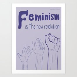 Feminism Is The New Revolution Purple Art Print